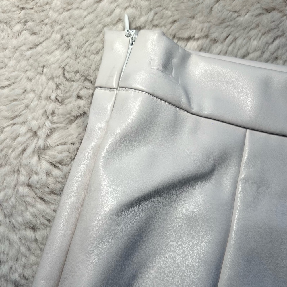 White Faux Leather Skirt - Picture 3 of 6